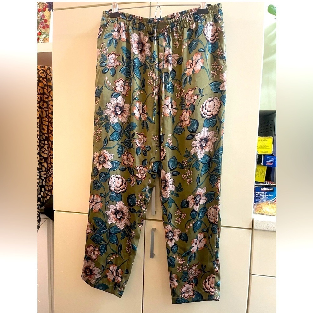 Ralph LAUREN FLOWER PRINT Pants SLACKS ELASTIC WAIST Size 8